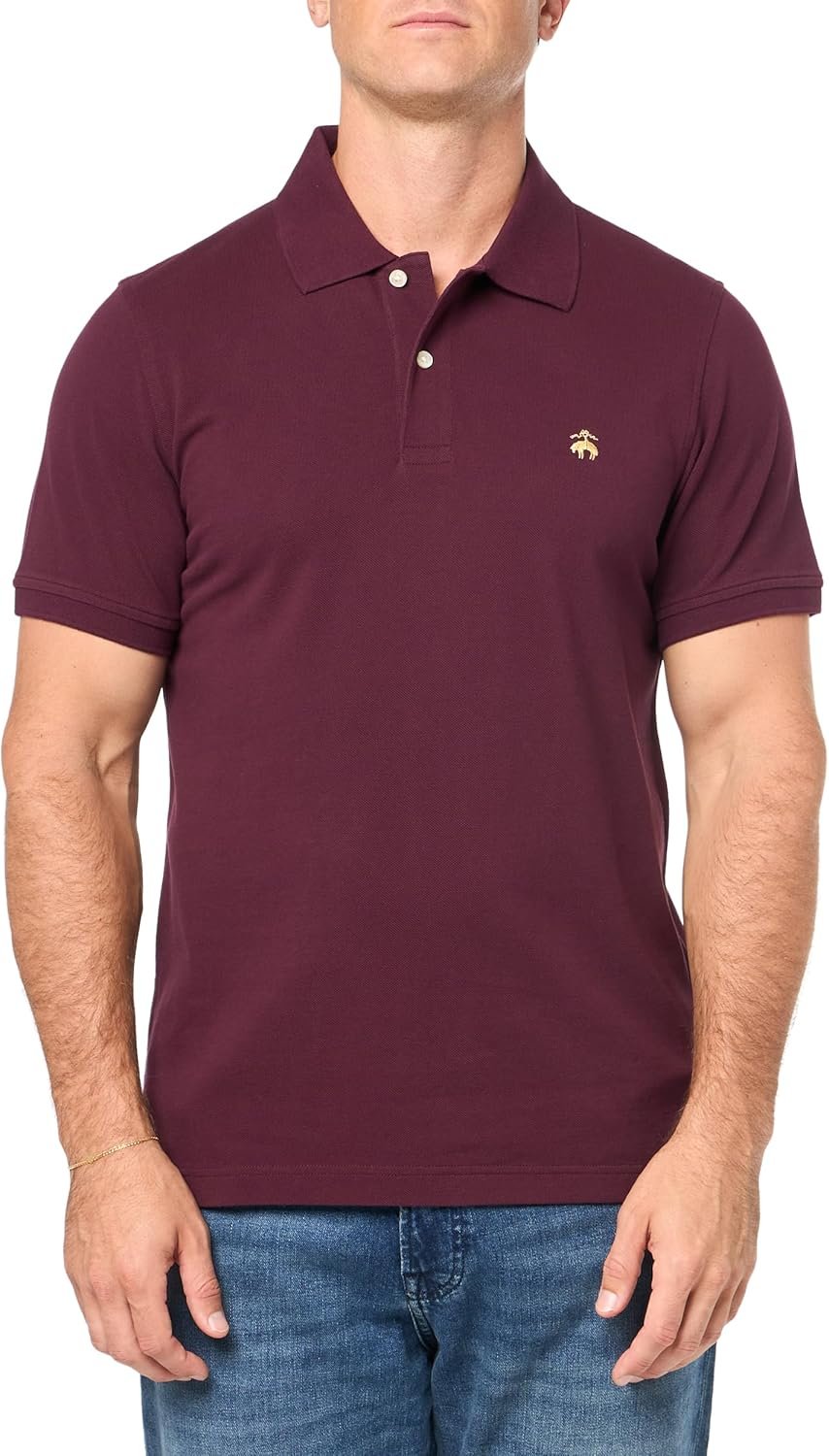 Brooks Brothers Men's Short Sleeve Cotton Pique Stretch Logo Polo Shirt