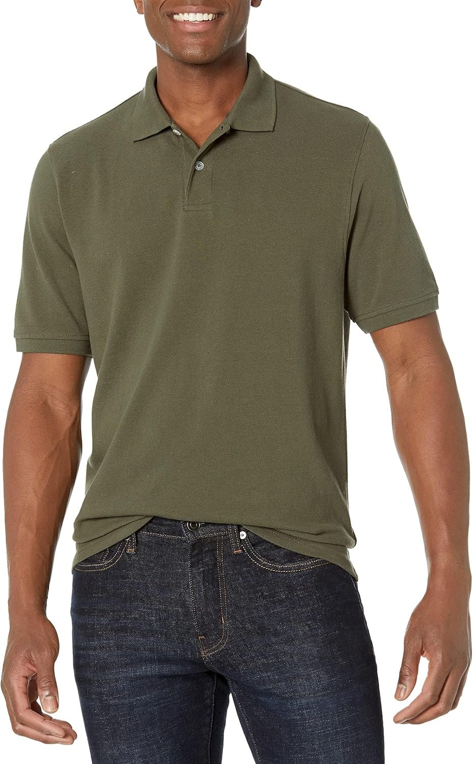 Amazon Essentials Men's Regular-Fit Short Sleeve Cotton Pique Polo Shirt...