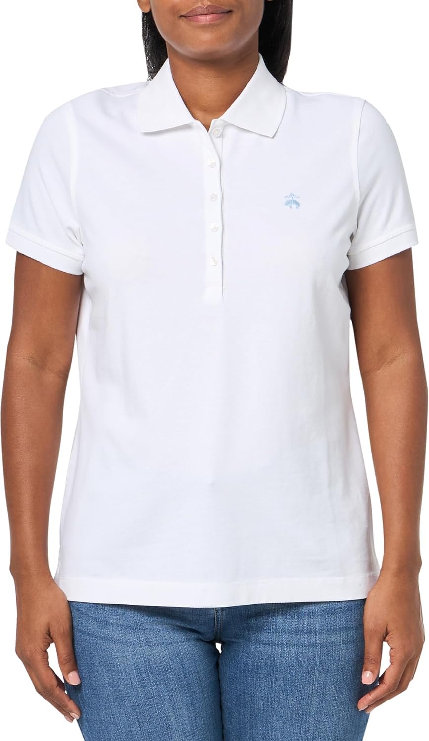 Brooks Brothers Women's Short Sleeve Cotton Pique Stretch Logo Polo Shirt
