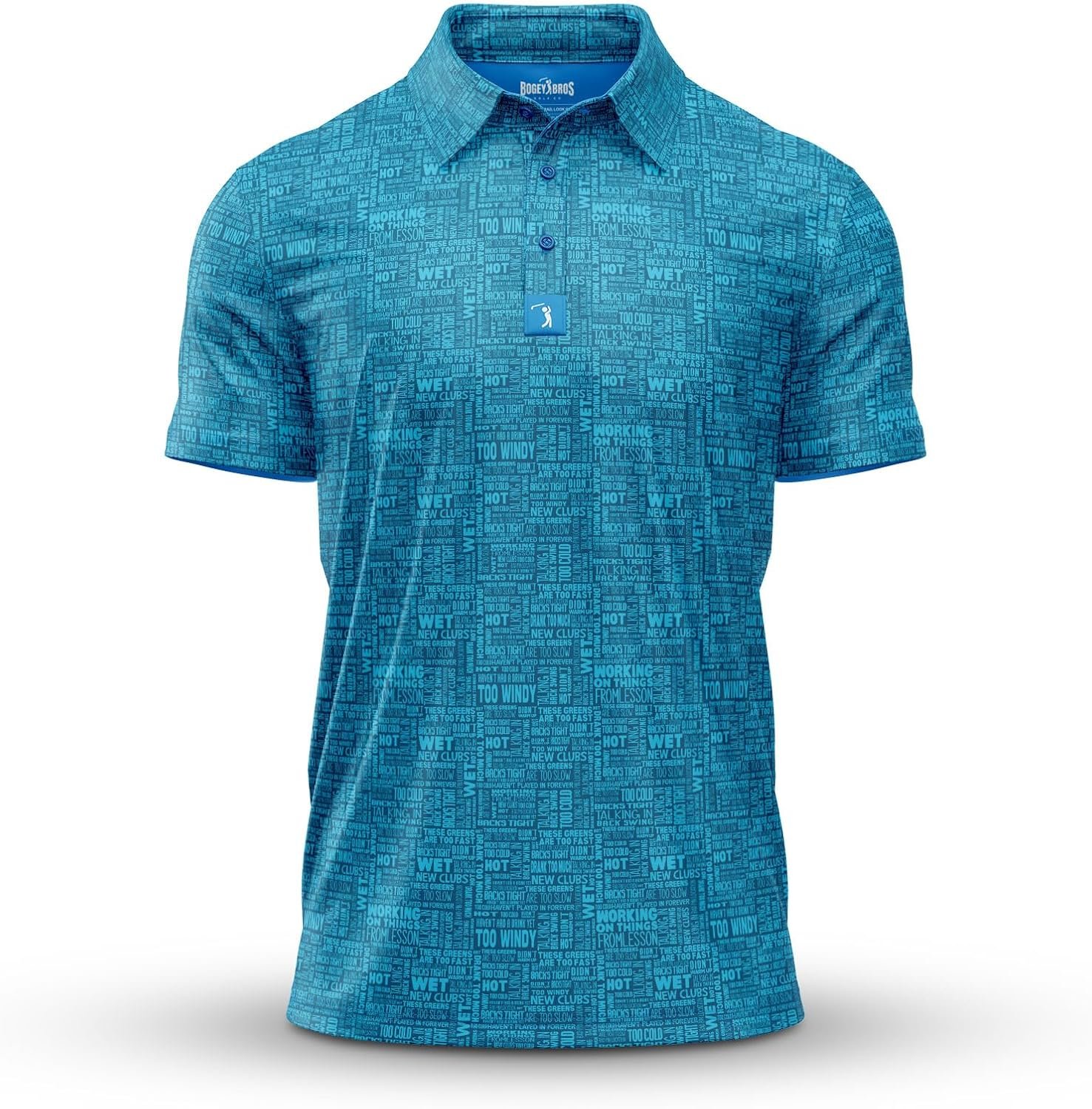 Bogey Bros Golf Polo Shirt for Men – Frosty (Blue)