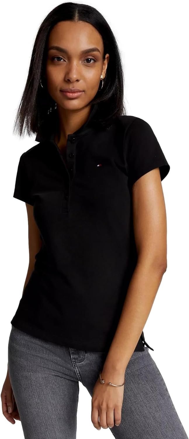 Tommy Hilfiger Women's Solid Short Sleeve Pique Polo Shirt