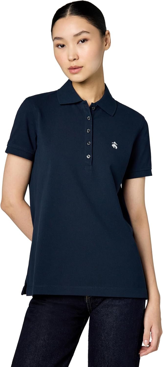 Brooks Brothers Women's Short Sleeve Cotton Pique Stretch Logo Polo Shirt