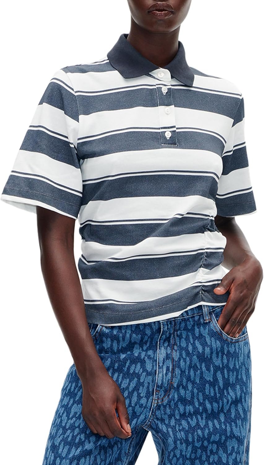 BAUM UND PFERDGARTEN Women's Judite Polo Top (Baritone Blue Football)
