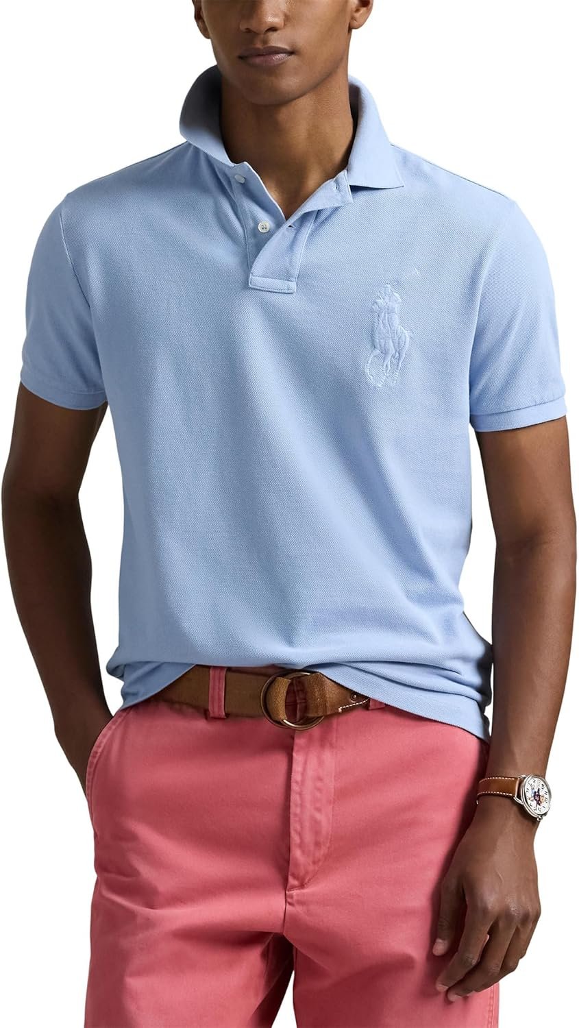 POLO RALPH LAUREN Custom Slim Fit Big Pony Mesh Polo Shirt
