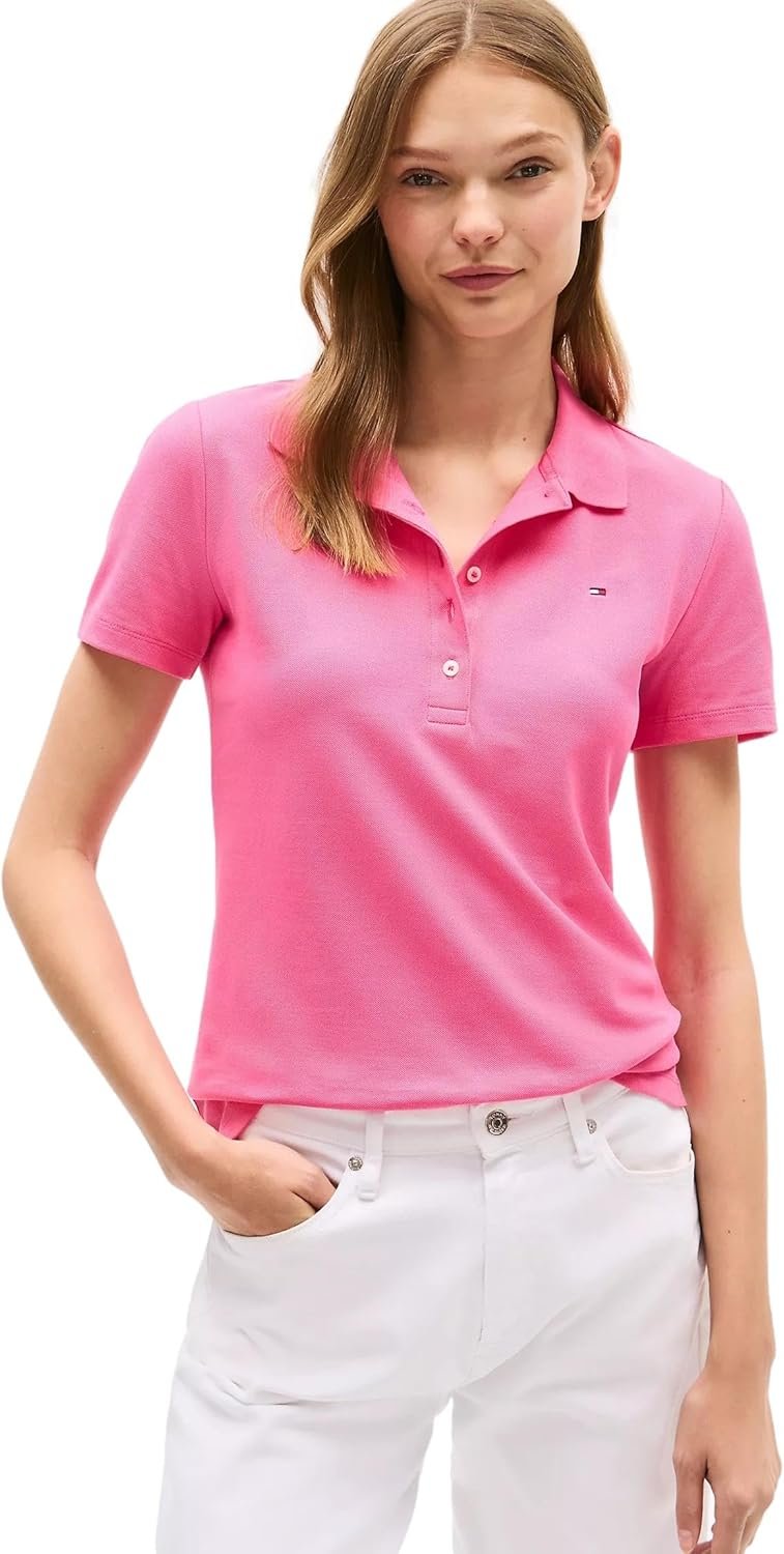 Tommy Hilfiger Women's Solid Short Sleeve Pique Polo Shirt