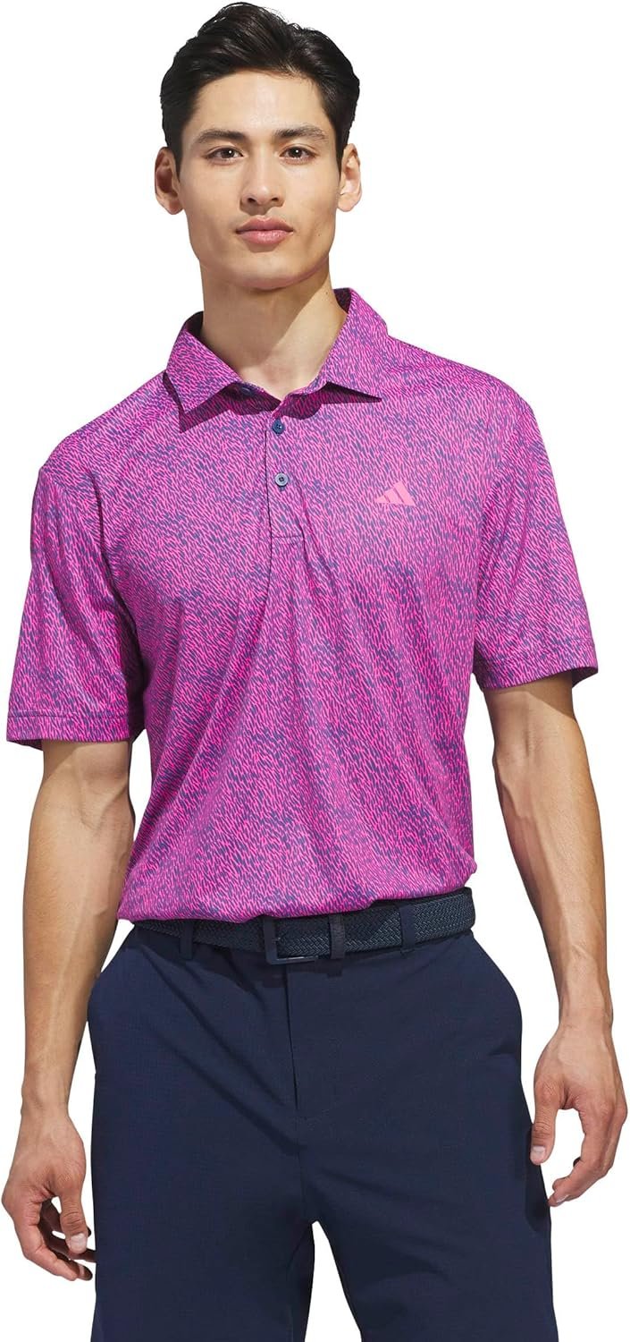 adidas Men's Ultimate365 Feather Print Polo Shirt (Petrol)