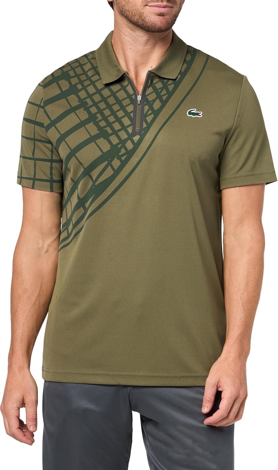 Lacoste Men's Sport Ultra-Dry Printed Slim Fit Tennis Polo