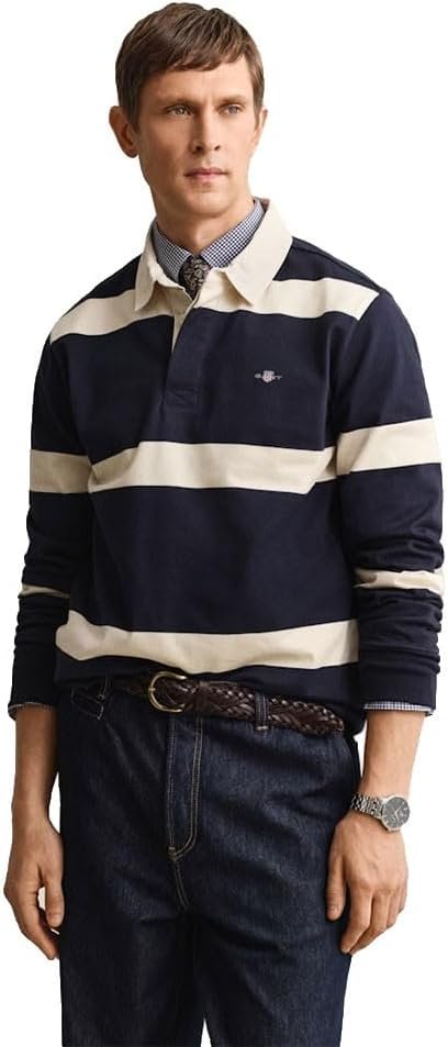 GANT Men's Striped Rugger Polo Shirt