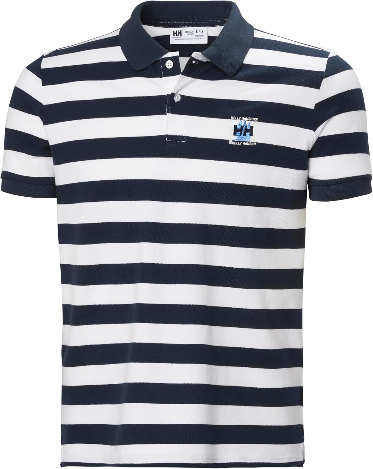Helly Hansen Men's Toulon Graphic Polo, 598 Navy Yd Stripe, Large